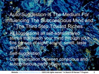 Napoleon Hill's Think and Grow Rich Autosuggestion | PPT