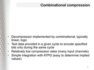 Encoding Compression Rates Advanced Techniques in VLSI Test Data Compression and Encoding | PPTX