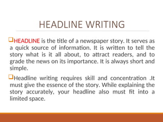 Copyreading and Headline writing guide.. | PPT