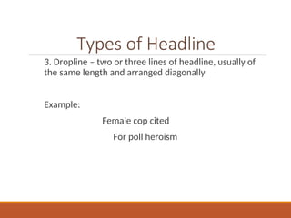 Rectangular Headline Example Copyreading and Headline writing guide.. | PPT