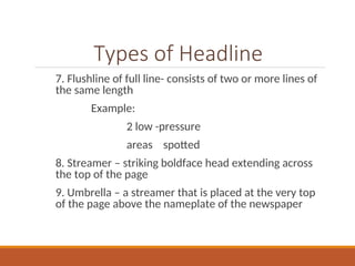 Headline Style Example Copyreading and Headline writing guide.. | PPT