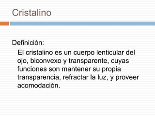 cristalino y catarata | PPTX