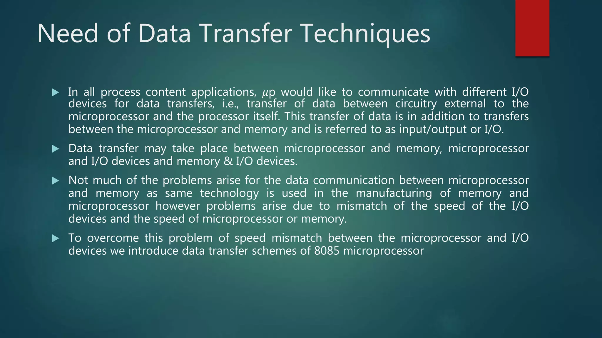Data transfer techniques 8085 | PPTX