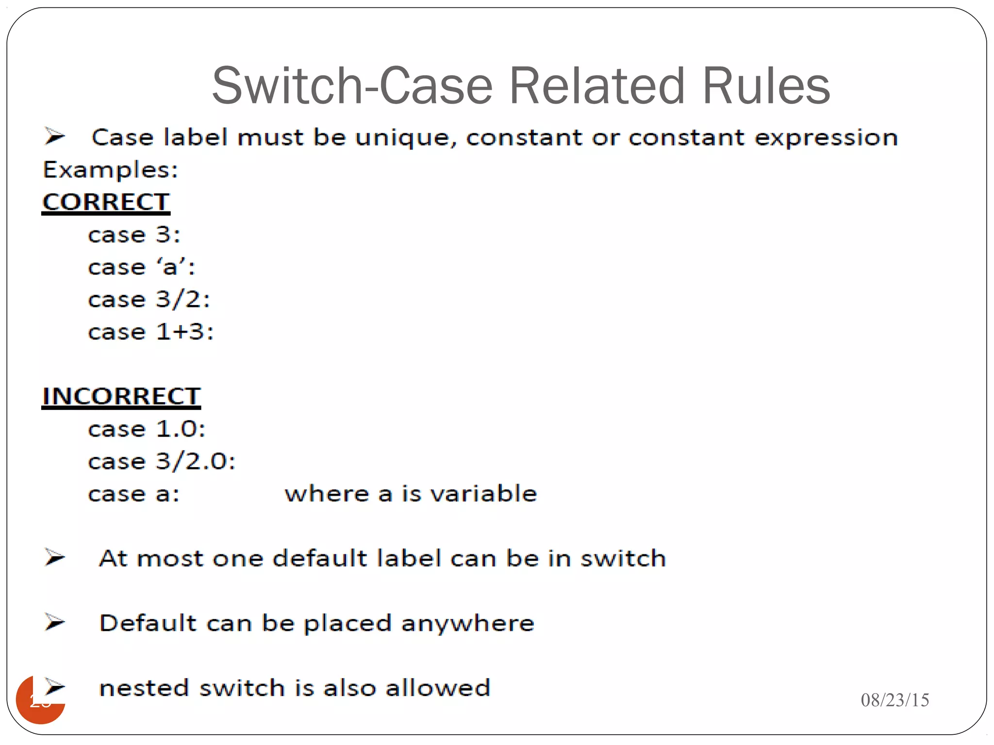 Switch-Case Related Rules
25 08/23/15
 
