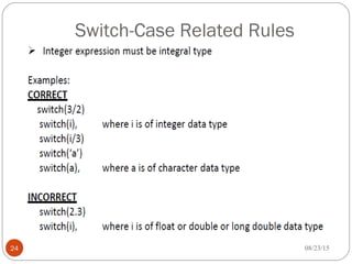 Switch-Case Related Rules
24 08/23/15
 