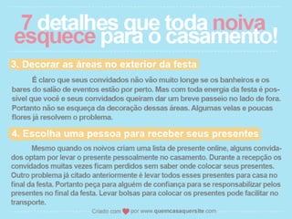 7 Detalhes que toda noiva esquece!