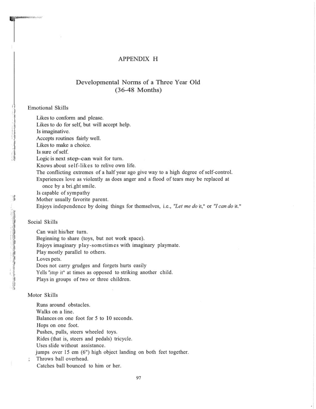 7 developmental norms of a 3 year old