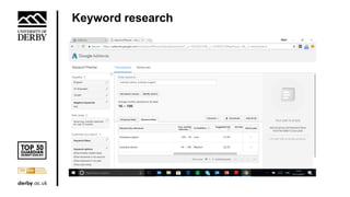 Keyword research
 
