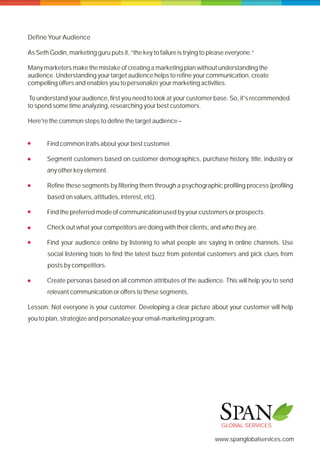 7 Easy Steps to Create an Effective Email Marketing Plan | PDF