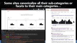 #ecommerceseo at #deepseocon by @aleyda from @orainti
Some sites canonicalize all their sub-categories or
facets to their main categories…
 