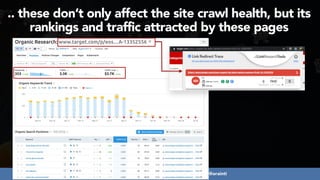 #ecommerceseo at #deepseocon by @aleyda from @orainti
.. these don’t only affect the site crawl health, but its
rankings and traffic attracted by these pages
 