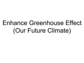 Enhance Greenhouse Effect (Our Future Climate) 