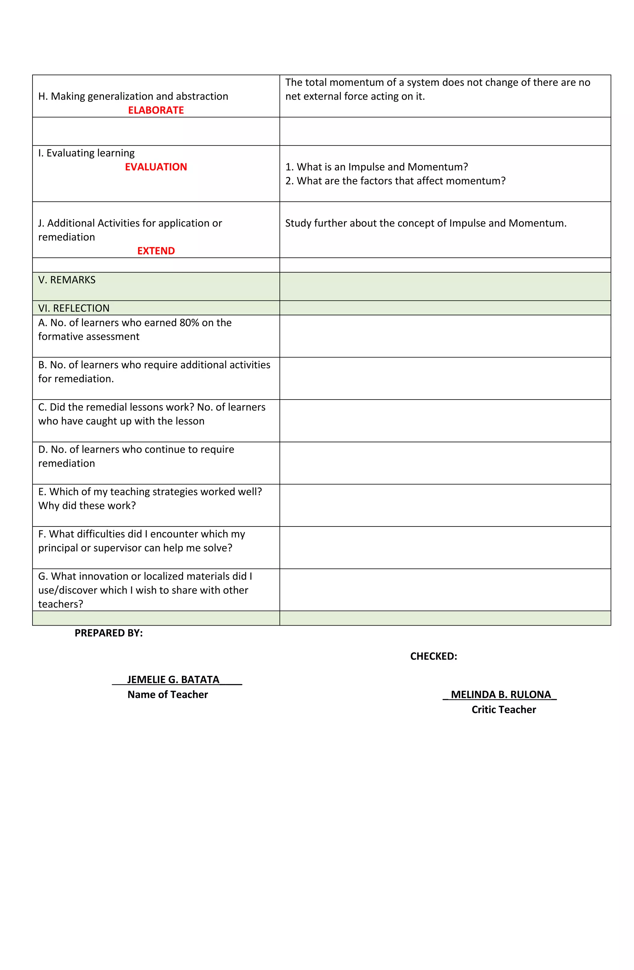 Generalization Activity In Lesson Plan 7-Es-Daily-Lesson-plan-matter.docx