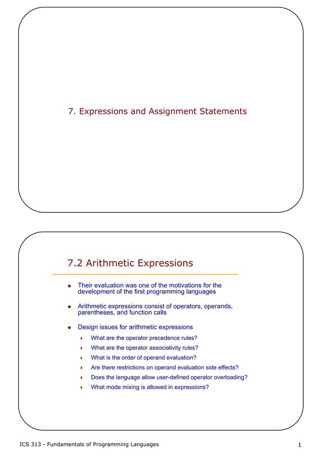7 expressions and assignment statements | PDF
