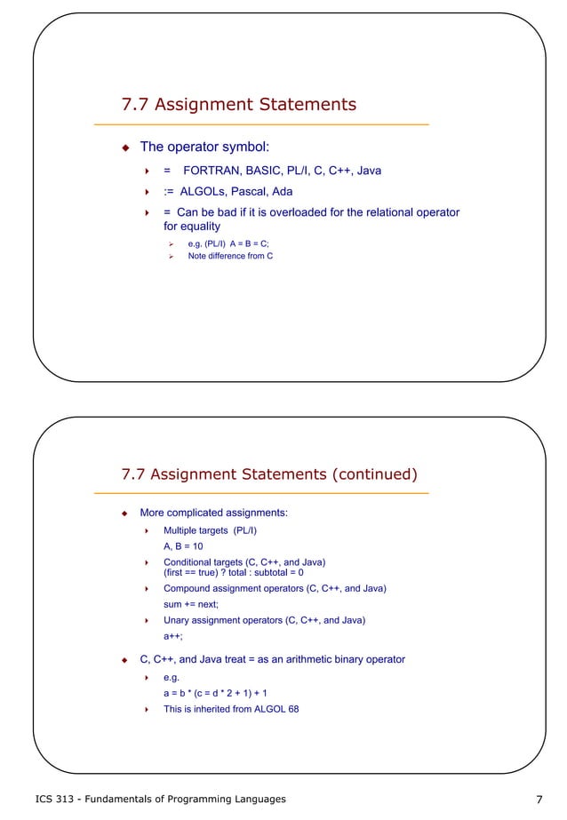 7 expressions and assignment statements | PDF