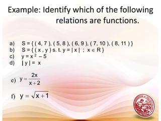 is an example of a many-to-one functionis an example of a one-to-one function  FunctionsOne-to-one and many-to-one functions  Consider the following graphsandOne-to-many is NOT a function. It is just a relation. Thus a function is a relation but a relation could never be a function.  