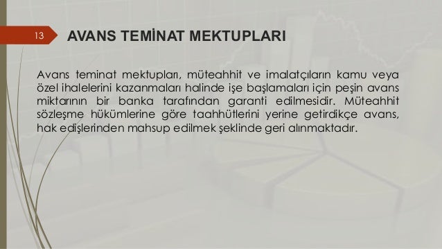 Avans teminat mektubu Avans teminat mektubu
