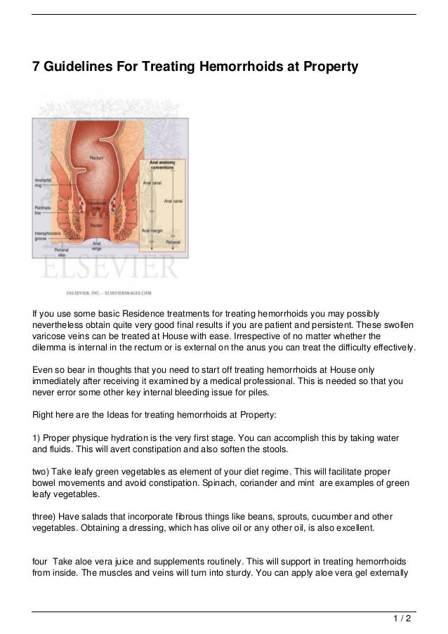 7 Guidelines For Treating Hemorrhoids at Property