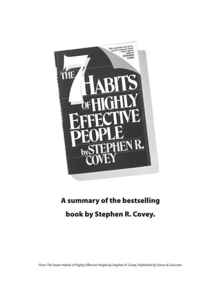 A summary of the bestselling
book by Stephen R. Covey.
From The Seven Habits of Highly Effective People by Stephen R. Covey. Published by Simon & Schuster.
 