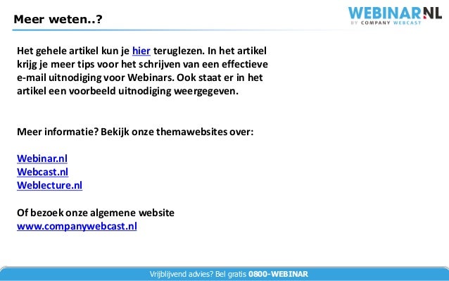 Een effectieve email uitnodiging voor de promotie van uw webinar