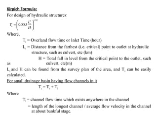 Kirpich Rational Method Hydrology ( Hydro graph ) | PPT