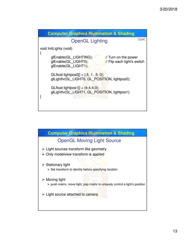 7 illumination and-shading computer graphics | PDF