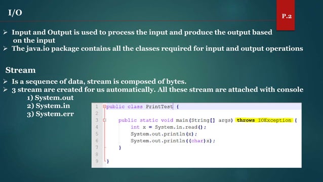 [Java] #7 - Input & Output Stream | PPT