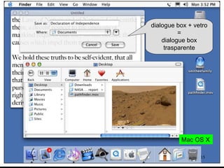 Mac OS X dialogue box + vetro = dialogue box trasparente 