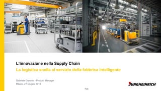 Public
L‘innovazione nella Supply Chain
La logistica snella al servizio della fabbrica intelligente
Gabriele Giannini - Product Manager
Milano, 27 Giugno 2018
 
