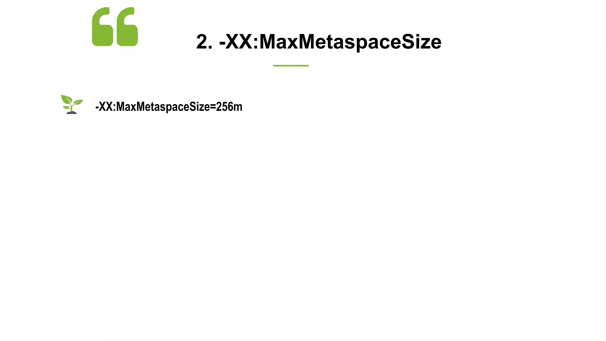 2. -XX:MaxMetaspaceSize
-XX:MaxMetaspaceSize=256m
 