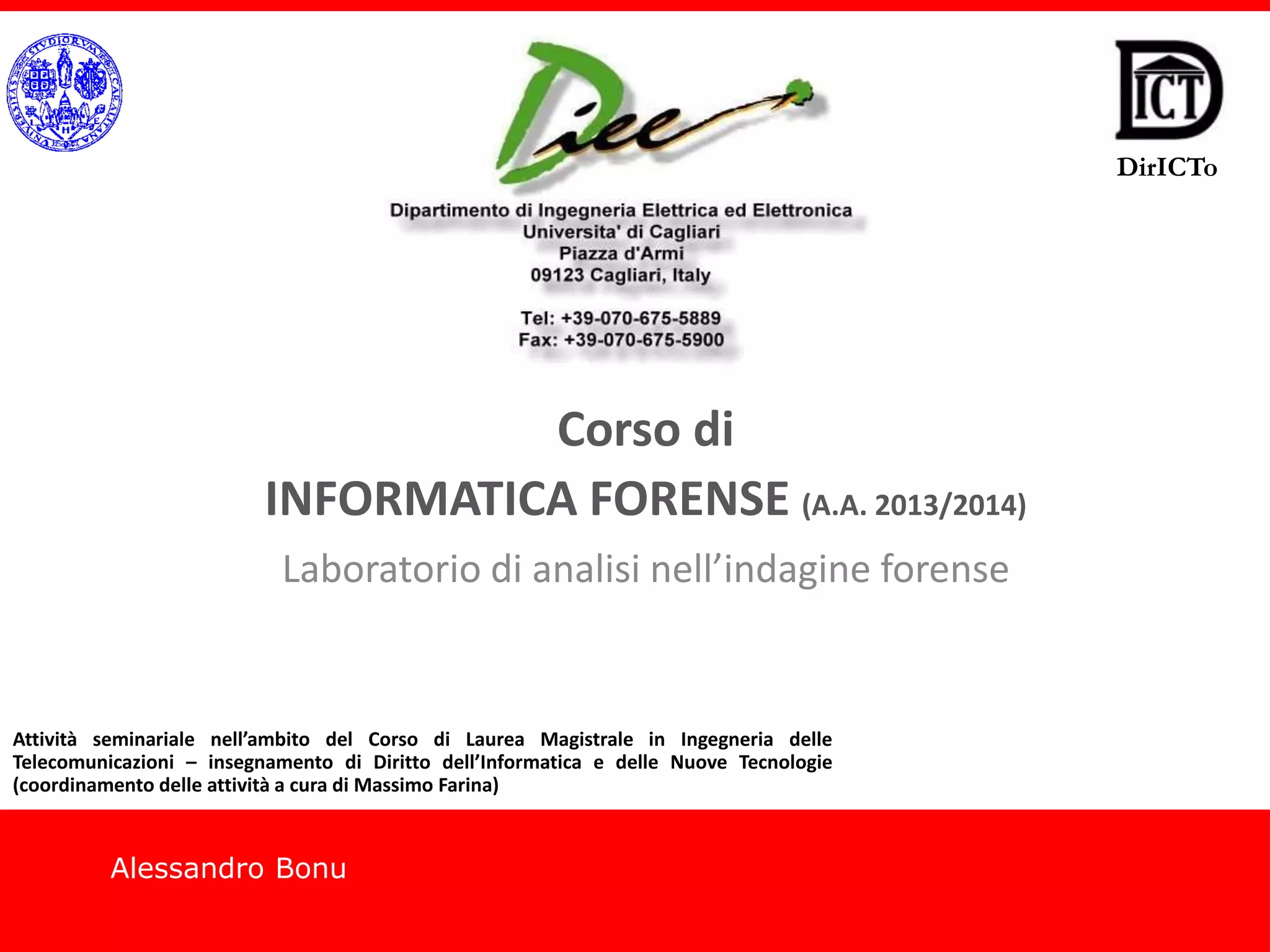 Il Laboratorio di analisi forense | PDF
