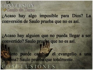 LA CONVERSION DE SAULO (Primera Parte)