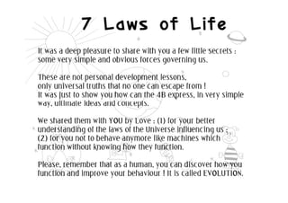 7 UNIVERSAL LAWS OF LIFE