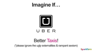 Imagine If…
Better Taxis!
(*please ignore the ugly externalities & rampant sexism)
 