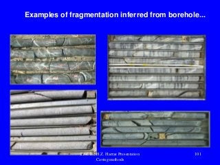 Examples of fragmentation inferred from borehole...
Prof. Dr. H.Z. Harraz Presentation
Caving methods
101
 