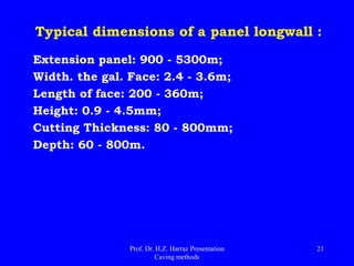 Equipment for longwall method in coal (shearer)
Prof. Dr. H.Z. Harraz Presentation
Caving methods
21
 
