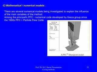 Prof. Dr. H.Z. Harraz Presentation
Caving methods
52
 