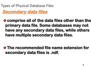 7-Maintenance-Database 1 MANAGING DATABSES, DATABASE FILES, AND TABLES.pptx