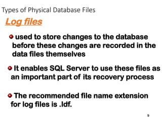 7-Maintenance-Database 1 MANAGING DATABSES, DATABASE FILES, AND TABLES.pptx