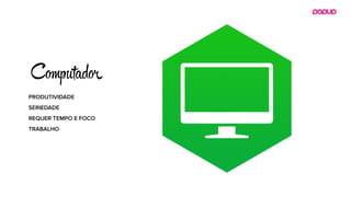 PRODUTIVIDADE
SERIEDADE
REQUER TEMPO E FOCO
TRABALHO
C tad
 