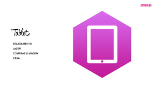 RELAXAMENTO
LAZER
COMPRAS & VIAGEM
CASA
Tablet
 