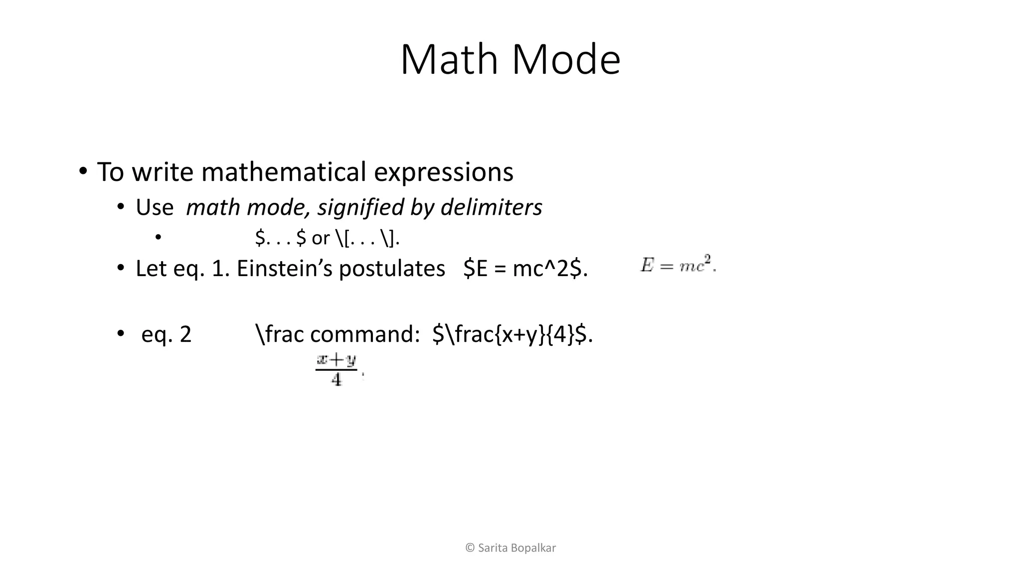 7 Math Mode In Latex PPT Free Download