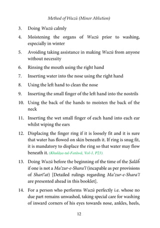 How to perform wudu (Ablution) | PDF