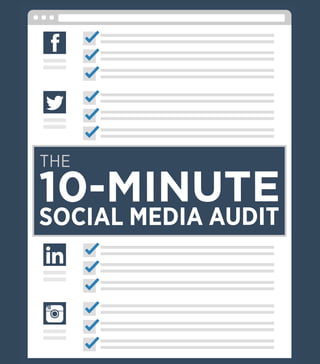Digital Marketer Increase Engagement Series
THE
10-MINUTE
SOCIAL MEDIA AUDIT
THE
10-MINUTE
SOCIAL MEDIA AUDIT
 