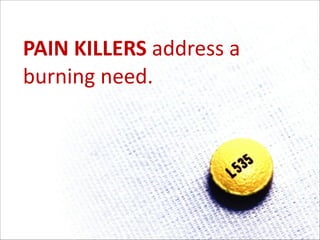 PAIN	
  KILLERS	
  address	
  a	
  
burning	
  need.

 