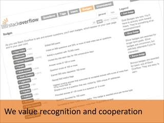 We	
  value	
  recognition	
  and	
  cooperation

 