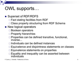 Owl Logic Rdf Inverse Logic and Reasoning in the Semantic Web (part II –OWL) | PDF