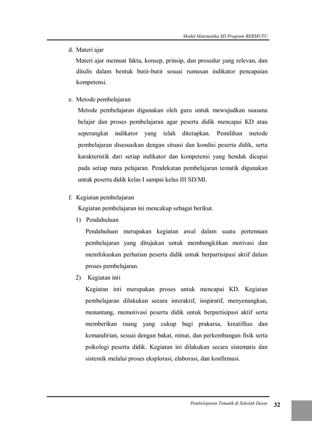 Pembelajaran Tematik di Sekolah Dasar | PDF
