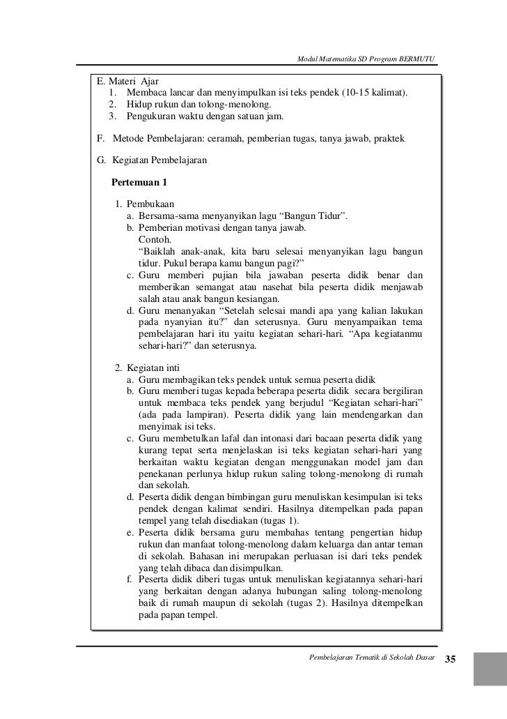 Pembelajaran Tematik di Sekolah Dasar