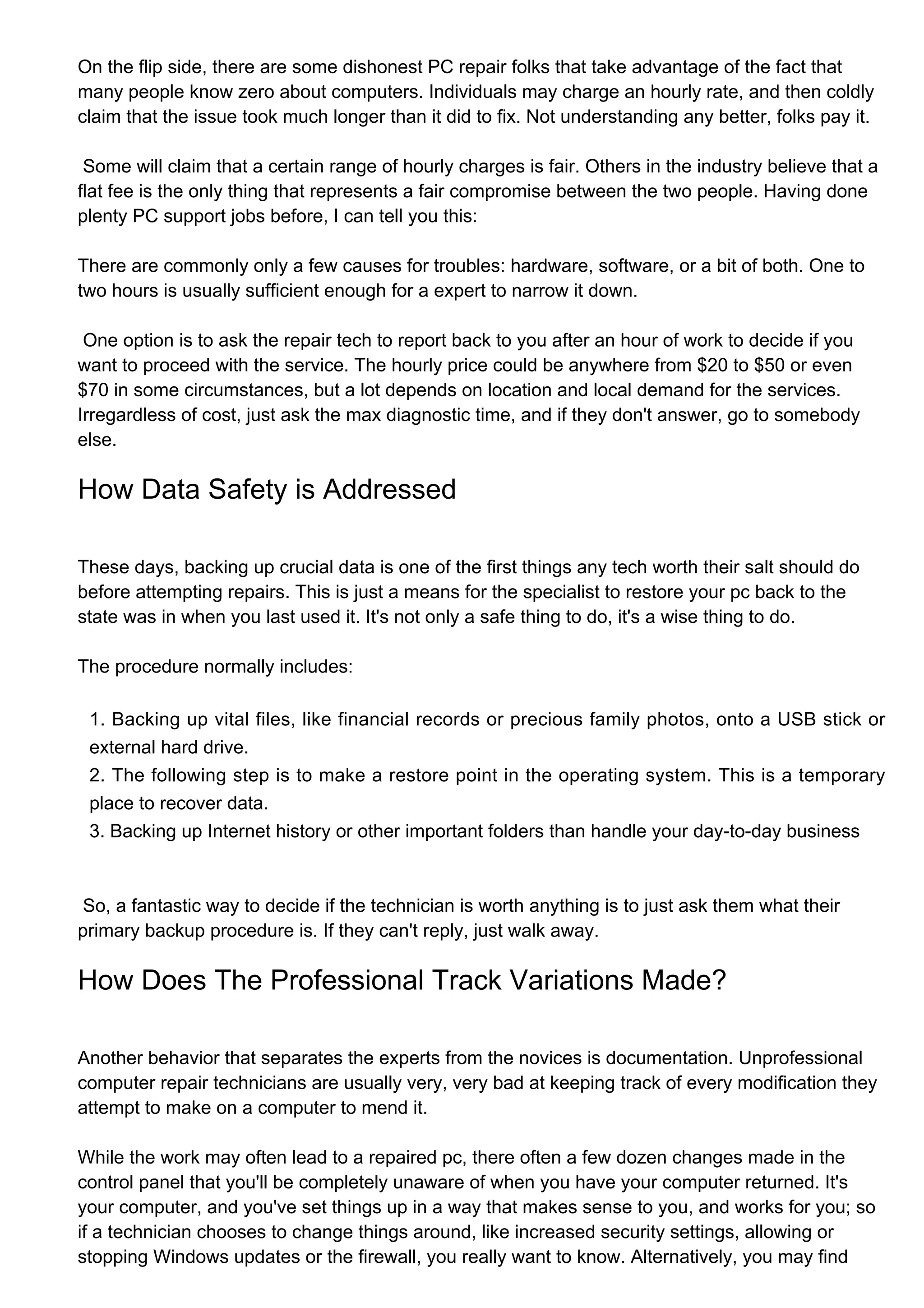 7 questions to ask a computer service tech | PDF